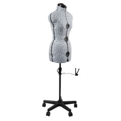 **-Adjustable Dressmakers Dummy Ditsy Wedgewood Blue with Hem Marker and 5-star Base on Castors-** Dress Form Sizes 10-16, Pin, Measure, Fit and Display Clothes on this Tailors Dummy ##-Sewing Online 5919-##