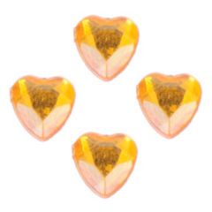 **-Glue-on Acrylic Stones-** 6mm Heart :: Gold ##-Trimits B6041-4-##