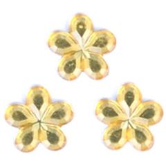 **-Glue-on Acrylic Stones-** 9mm Flower :: Gold ##-Trimits B6043-4-##