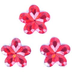 **-Glue-on Acrylic Stones-** 9mm Flower :: Red ##-Trimits B6043-8-##