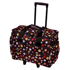 **-Large Sewing Machine Trolley Bag on Wheels-** Black with Multicolour Spots | 53 x 41 x 29cm | Sewing Machine Storage for Janome, Brother, Singer, Bernina and Most Machines ##-Birch 006106-BM-##