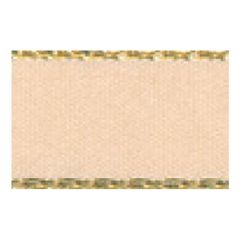 **-Berisfords 7mm Cream Gold Metallic Edge Christmas Ribbon (20m spool)-** ##-Berisfords Ribbon R76967-50-##