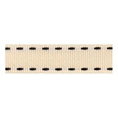 **-Berisfords 15mm Ivory/Black Stitched Grosgrain Ribbon (4m spool)-** ##-Berisfords Ribbon C0133915-6-##
