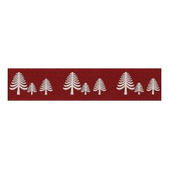**-Berisfords 15mm Red Festive Forest Ribbon (4m spool)-** ##-Berisfords Ribbon C1392415-1-##