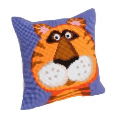 **-Cross Stitch Cushion Kit: Terence the Tiger-** ##-Collection D'Art CD5181-##