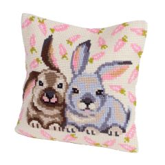 **-Cross Stitch Cushion Kit: Flopsy & Mopsy-** ##-Collection D'Art CD5185-##