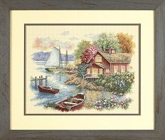 **-Peaceful Lake House Counted Cross Stitch Kit-** ##-Dimensions D35230-##