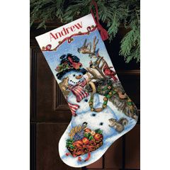 **-Counted Cross Stitch Kit Snowman Gathering Stocking-** ##-Dimensions D70-08866-##