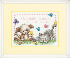 **-Counted Cross Stitch Kit Pet Friends Birth Record-** ##-Dimensions D70-73883-##