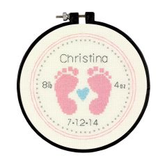 **-Counted Cross Stitch Kit: Baby Footprints-** ##-Dimensions D72-74127-##