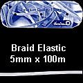 **-White 100m Braided Elastic :: 5mm-** ##-Hemline E05-WHT-##