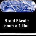 **-White 100m Braided Elastic :: 6mm-** ##-Hemline E06-WHT-##