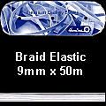 **-White 50m Braided Elastic :: 9mm-** ##-Hemline E09-WHT-##