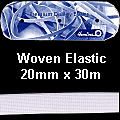 **-Woven Elastic :: 30mx20mm / White-** ##-Hemline E20-WHT-##