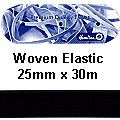 **-Woven Elastic :: 30mx25mm / Black-** ##-Hemline E25-BLK-##
