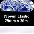 **-Woven Elastic :: 30mx25mm / White-** ##-Hemline E25-WHT-##