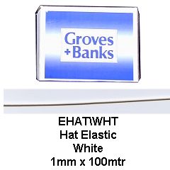 **-Hat Elastic :: White-** ##-Hemline EHAT-WHT-##