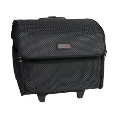 **-Sewing Machine Trolley Bag on Wheels-** Black & White Dot, Sewing Machine Storage Case for Brother, Singer, Bernina and Most Machines ##-Everything Mary EVM12439-2-##