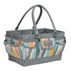 **-Craft Organiser-** Deluxe Store & Tote Craft Organiser, Grey Stripes ##-Everything Mary EVM12619-12-##