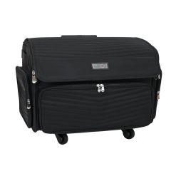 **-Sewing Machine Trolley-** XL 4 Wheel Collapsible Rolling Sewing Machine Storage Case, Black Quilted ##-Everything Mary EVM12775-2-##