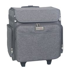**-Craft Trolley Bag-**Heather Grey , Collapsible Papercraft Tote with Wheels for Scrapbook & Art Storage, Organiser Case for Supplies and Accessories##-Everything Mary EVM12789-2-##