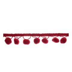 **-Pom Pom Trimming 18m X 20mm :: Wine-** ##-Essential Trimmings ET601-119-##