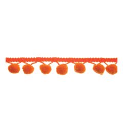 **-Pom Pom Trimming 18m X 20mm :: Orange-** ##-Essential Trimmings ET601-144-##