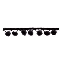 **-Pom Pom Trimming 18m X 20mm :: Black-** ##-Essential Trimmings ET601-BLK-##