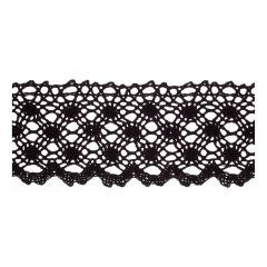 **-Cotton Lace 25m X 70mm Style 605 :: Black-** ##-Essential Trimmings ET605-BLK-##
