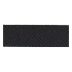 **-Cotton Herringbone Tape 50m :: Black-** ##-Essential Trimmings ETR201-BLK-##