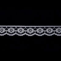 **-Rayon Embroidered Nylon Lace Tulle 25m X 25mm :: White-** ##-Essential Trimmings ET424-WHT-##