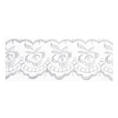 **-Embroidered Lace: 27.4m X 50mm :: White-** ##-Essential Trimmings ET430-WHT-##