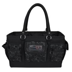 **-Craft Organiser-** Deluxe Store & Tote Craft Organiser, Black and White Floral ##-Everything Mary EVM12776-6-##