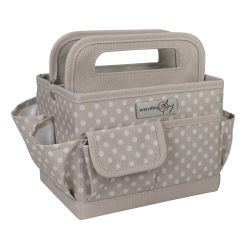 **-Craft Organiser-** Collapsible Desktop Craft organiser, Tan Dot ##-Everything Mary EVM12831-5-##