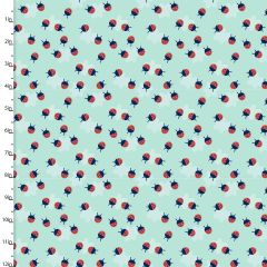 **-Cotton Craft Fabric 110cm wide x 1m Madison Collection-** Ladybugs ##-Sewing Online 16510-TRQ-##
