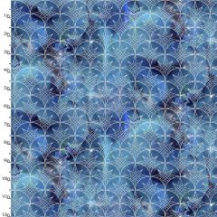 **-Cotton Craft Fabric 110cm wide x 1m Magical Galaxy Metallic Collection-Starry Sky-** ##-Sewing Online 17168-TRQ-##