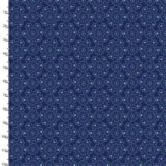 **-Cotton Craft Fabric 110cm wide x 1m Summer Song Collection-Navy Posy-** ##-Sewing Online 17265-NAVY-##