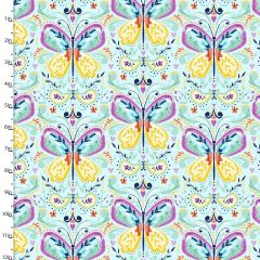 **-Cotton Craft Fabric 110cm wide x 1m Summer Song Collection-Blue Butterflies-** ##-Sewing Online 17267-BLUE-##