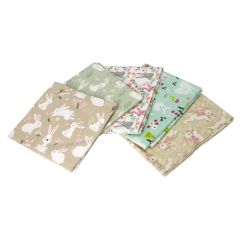 **-Hop To It Themed Pack of 5 Cotton Fat Quarters-** ##-Sewing Online FA222-##