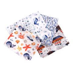 **-Blue Sea Whales Themed Pack of 5 Cotton Fat Quarters-** ##-Sewing Online FA233-##