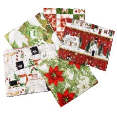 **-French Countryside Design Fat Quarter Bundle-Pack of 5 Cotton Fat Quarters-** ##-Sewing Online FE0138-##