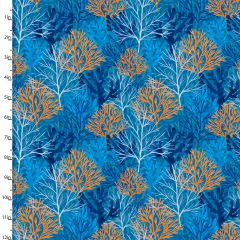 **-Cotton Craft Fabric 110cm wide x 1m Sandsational Collection-Coral Reef-** ##-Sewing Online 22932-BLU-##