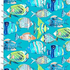 **-Cotton Craft Fabric 110cm wide x 1m Sandsational Collection-Ocean Life-** ##-Sewing Online 22933-TRQ-##