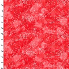 **-Cotton Craft Fabric 110cm wide x 1m Sweet Summertime Collection-Popsicle Texture-** ##-Sewing Online 22950-RED-##