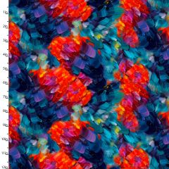 **-Cotton Craft Fabric 110cm wide x 1m Hummingbird Bouquet Collection-Flutter Texture-** ##-Sewing Online 22959-MLT-##