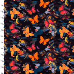 **-Cotton Craft Fabric 110cm wide x 1m Purrfectly Playful Collection-Bold Butterflies-** ##-Sewing Online 22966-BLK-##