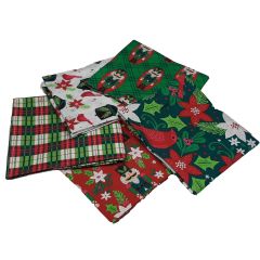 **-Holiday Wonder Christmas Fat Quarter Bundle-Pack of 5 Cotton Fat Quarters-** ##-Sewing Online FE0123-##