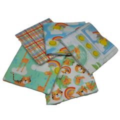 **-Welcome to the Jungle Brushed Cotton Fat Quarter Bundle-Pack of 5 Brushed Cotton Fat Quarters-** ##-Sewing Online FE0133-##