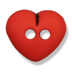 **-2 Hole Heart Button 12mm (Pack of 100) G4215 :: Red-** ##-Trimits G4215-8-##