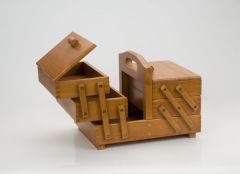 **-Premium Quality Wooden Sewing Box Solid Pine Light Wood Small (23 x 31 x 25.2cm)-** ##-Hobby Gift GB8450-##